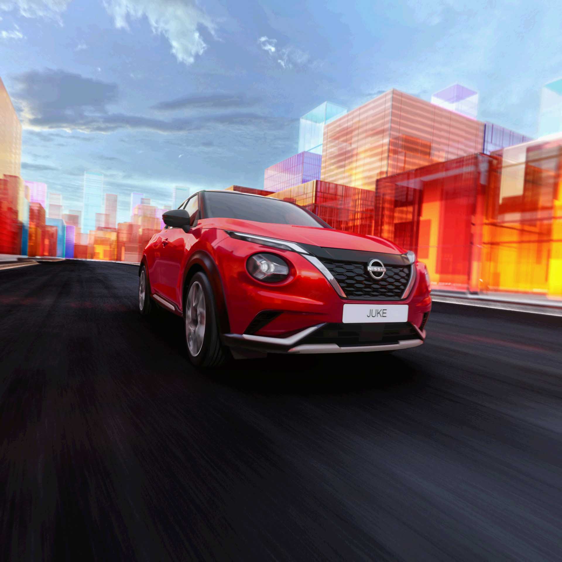 Videoslinga med exteriör design av Nissan JUKE fram